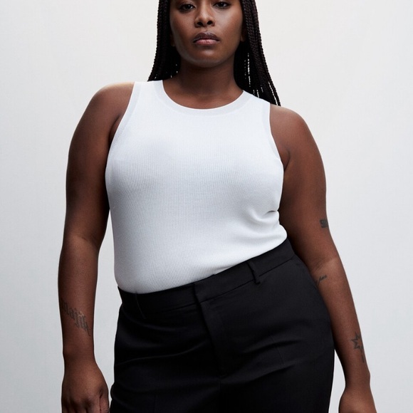 Mango White Ribbed Tank - Picture 1 of 8